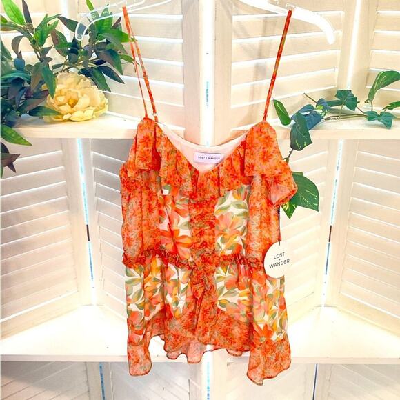 LOST + WONDER NEW FLORAL BLOUSE SIZE SMALL 1259 - Picture 1 of 6
